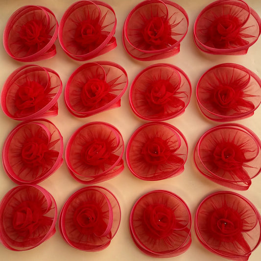 Red Twisted Fascinators Bulk Party Favor Pack