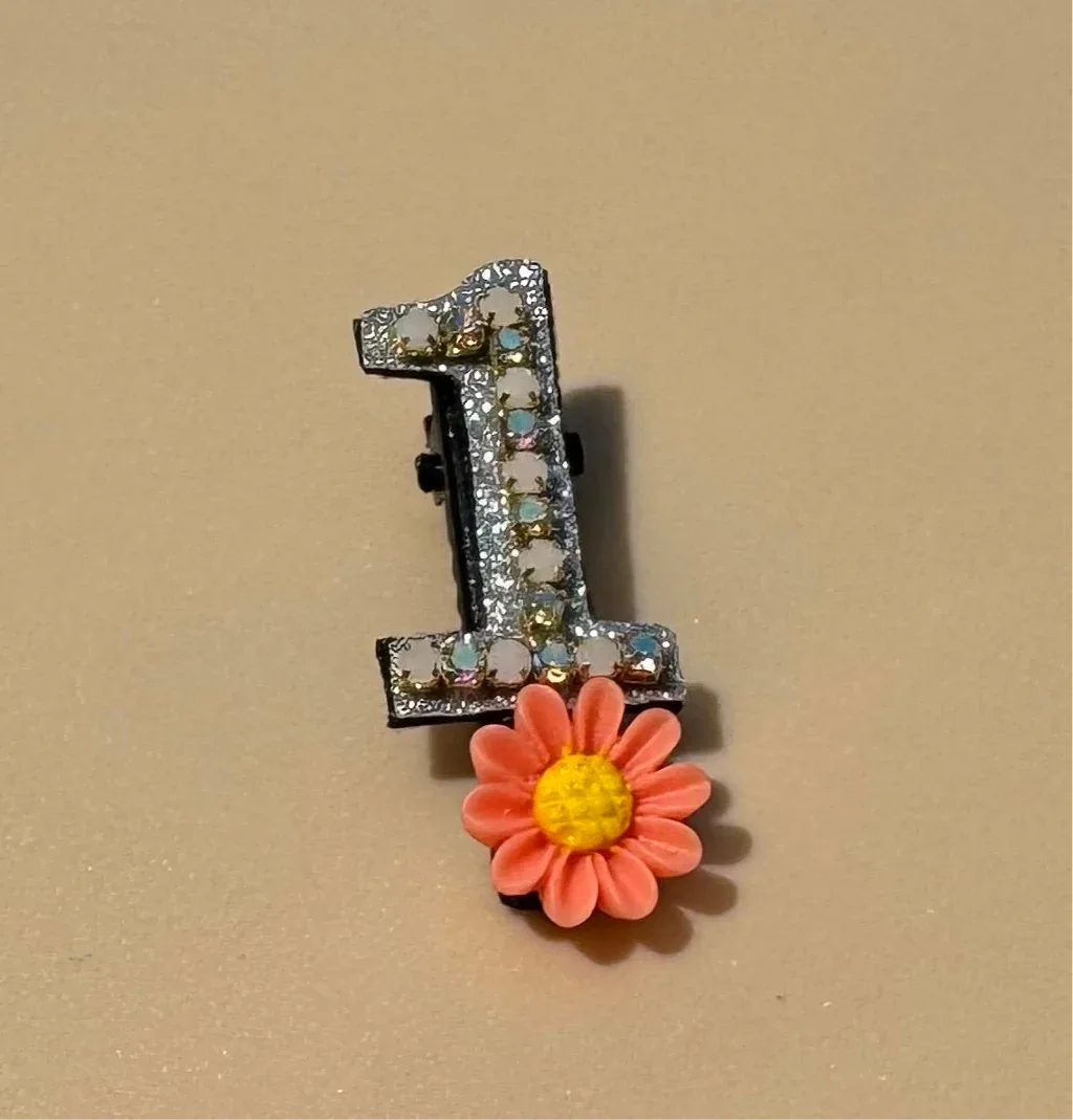 Crystal & Glitter Birthday Number Hair Clip (Custom Age)