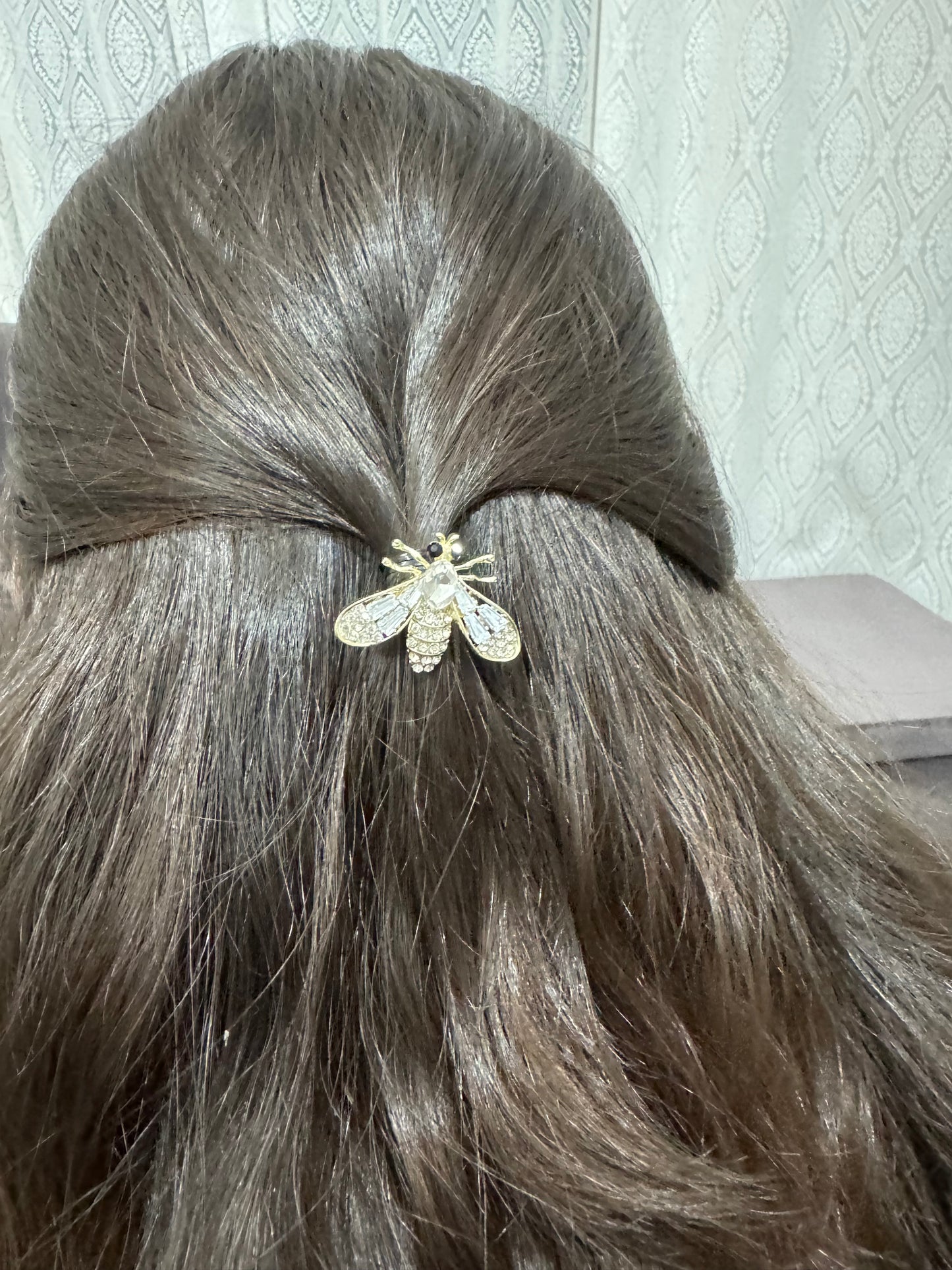 Crystal Bee Hair Brooch Pin