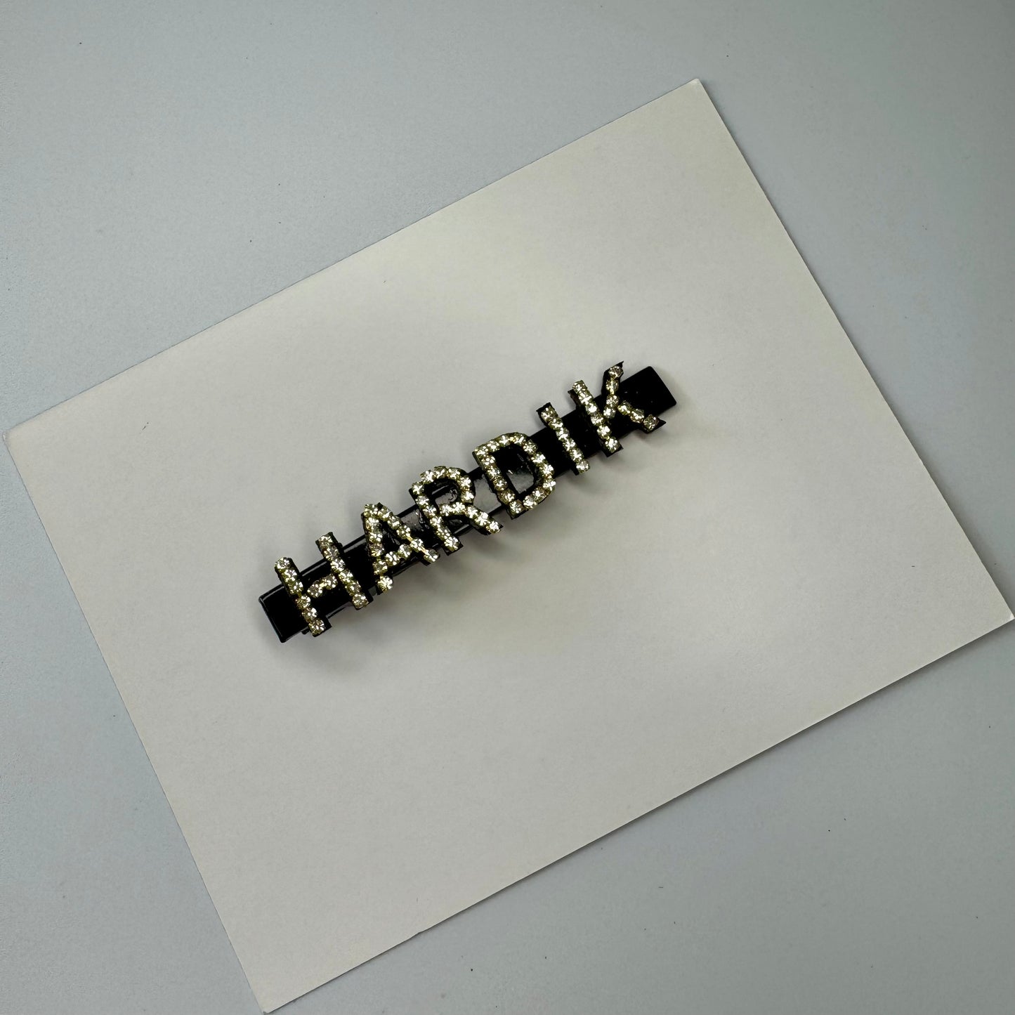 Personalized Silver Crystal Name Hair Clip