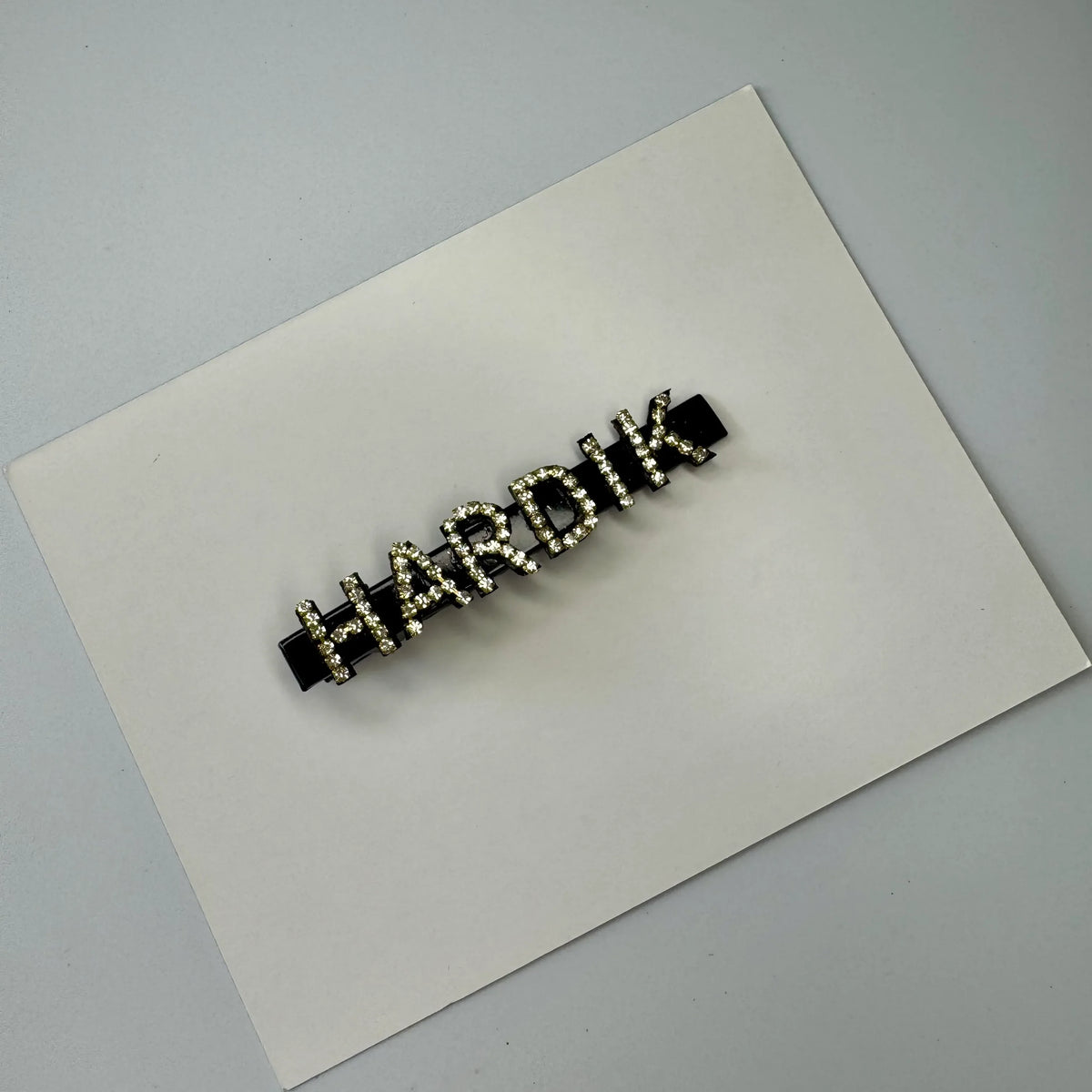 Personalized Silver Crystal Name Hair Clip