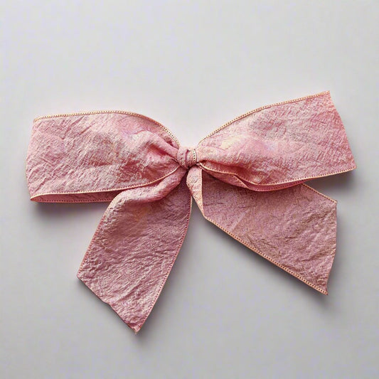 Blush Pink Knotted Ribbon Bow Hair Clip