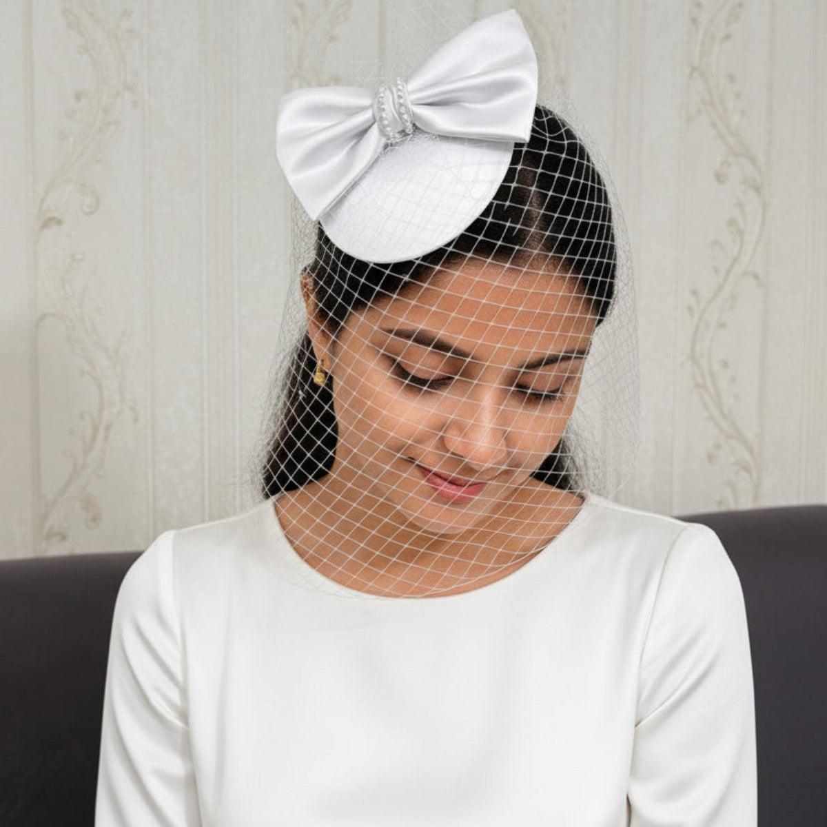 Celeste Bow Birdcage Veil Fascinator