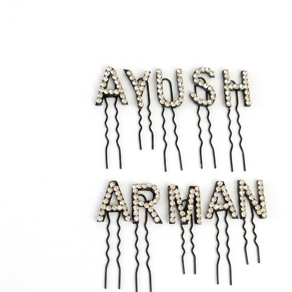 Custom Name Crystal Letter Clips