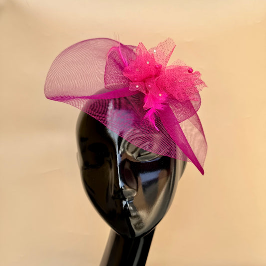 Magenta Mystique Veil fascinator