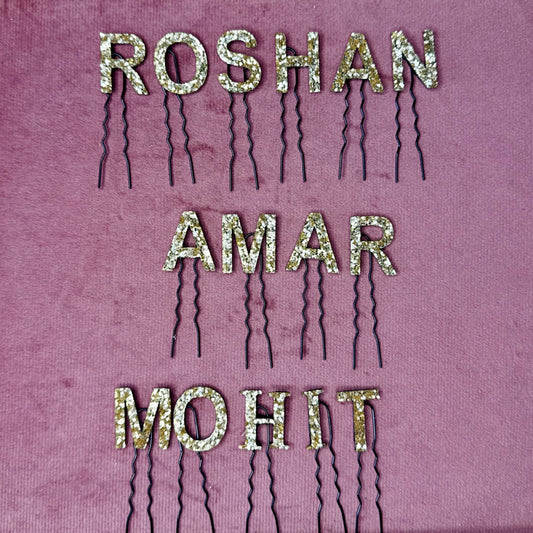 Custom Name Golden Letter Clips