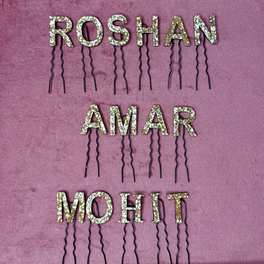 Custom Name Golden Letter Clips