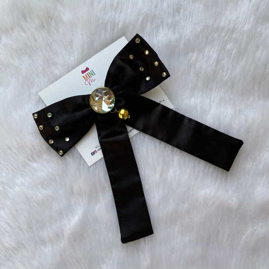 Golden Accent Black Bow Hair Clip
