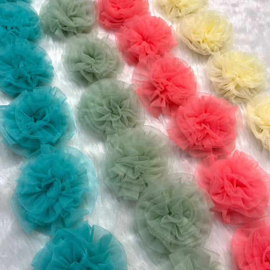 Pastel Flower Hair Clips - Pack of 40