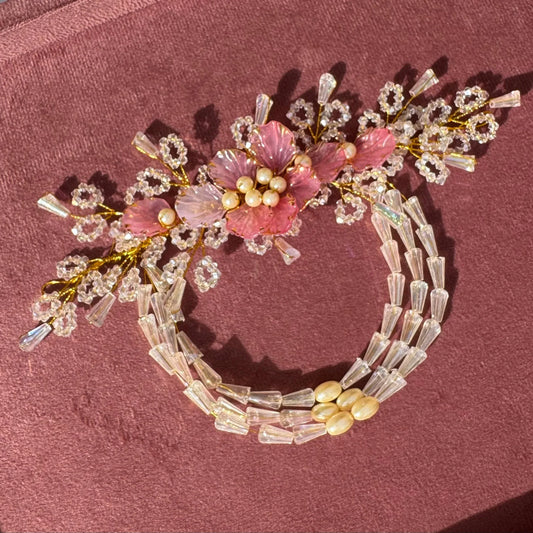Blush Bloom Pearl Garland Hair Vine