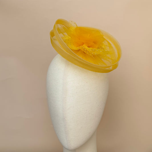 Sunlit Sparkle Yellow Fascinator Hat