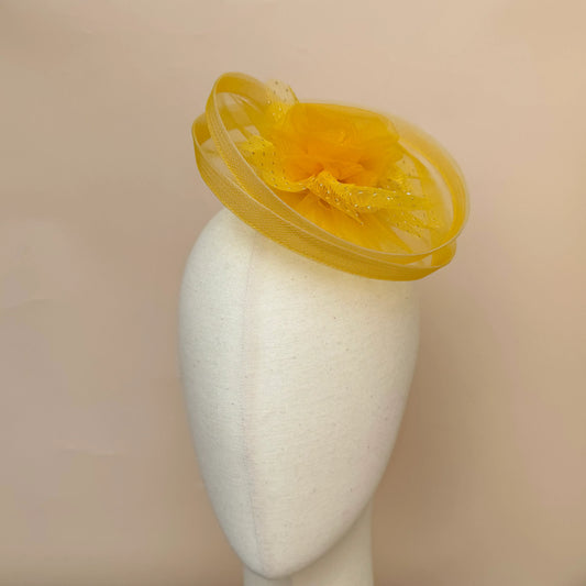 Sunlit Sparkle Yellow Fascinator Hat