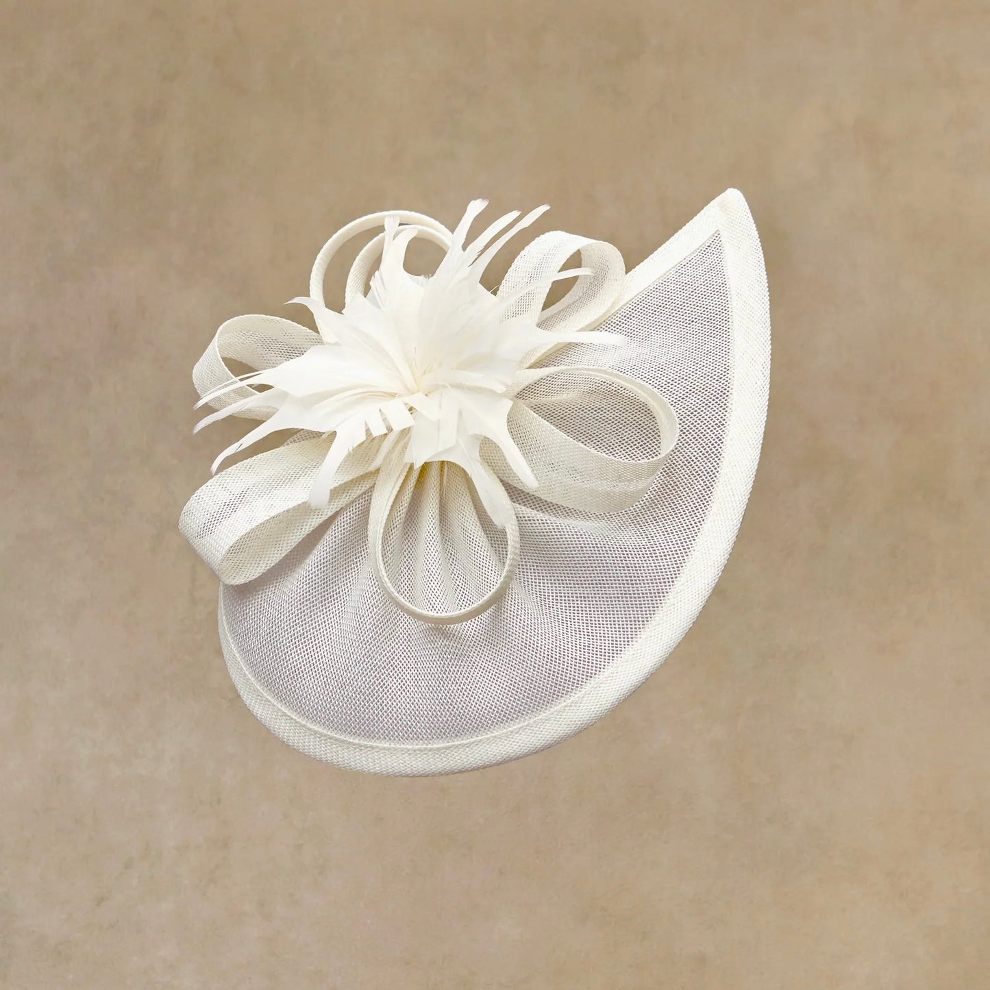 Elegant Ivory Fascinator Derby Hat