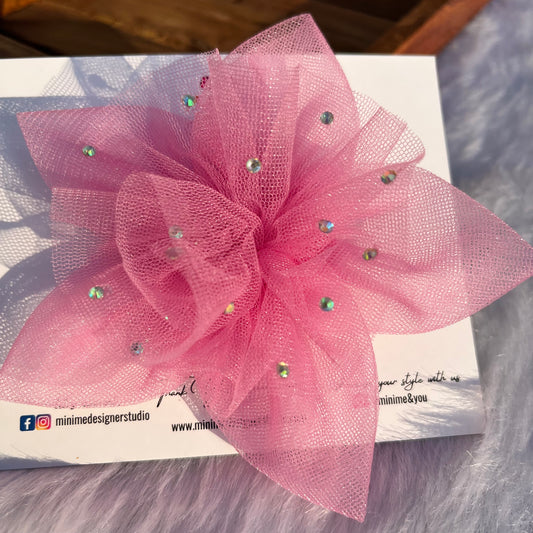 Lavender Twilight Petals Nylon Soft Headband for Baby Girl