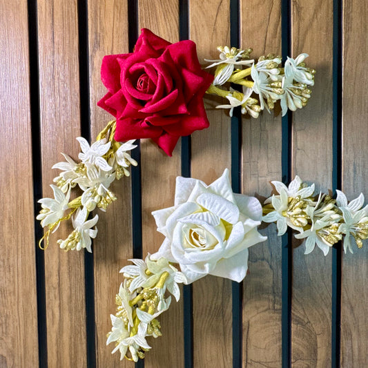 Rose Blossom Gajra – Red & White Variants