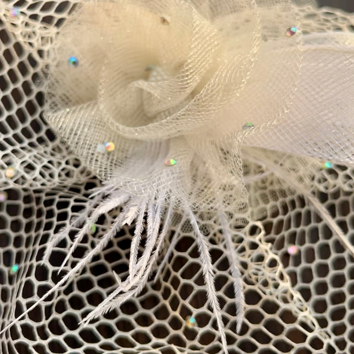 VICTORIA Ivory Veil Fascinator