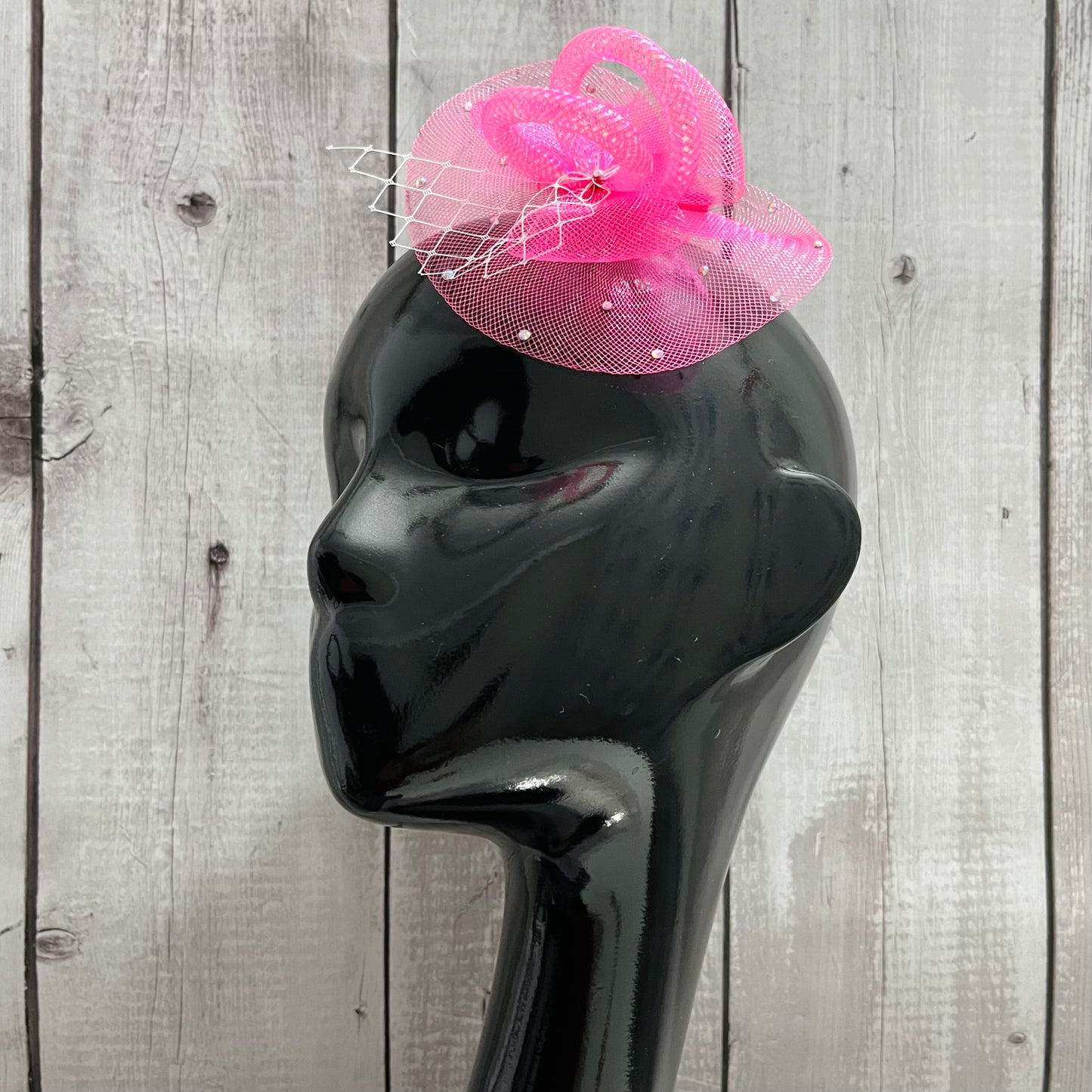 Rosebud Charm Pink Fascinator Hat Hair Clip