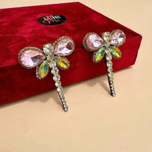 Crystal Dragonfly Statement Hair Pins (Set of 2)