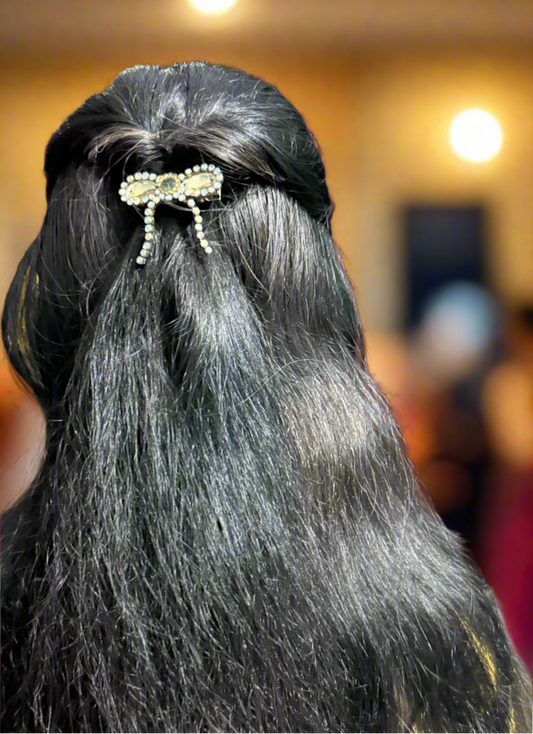 Crystal & Stones Mini Bow Clip