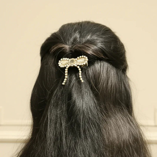 Crystal & Stones Mini Bow Clip