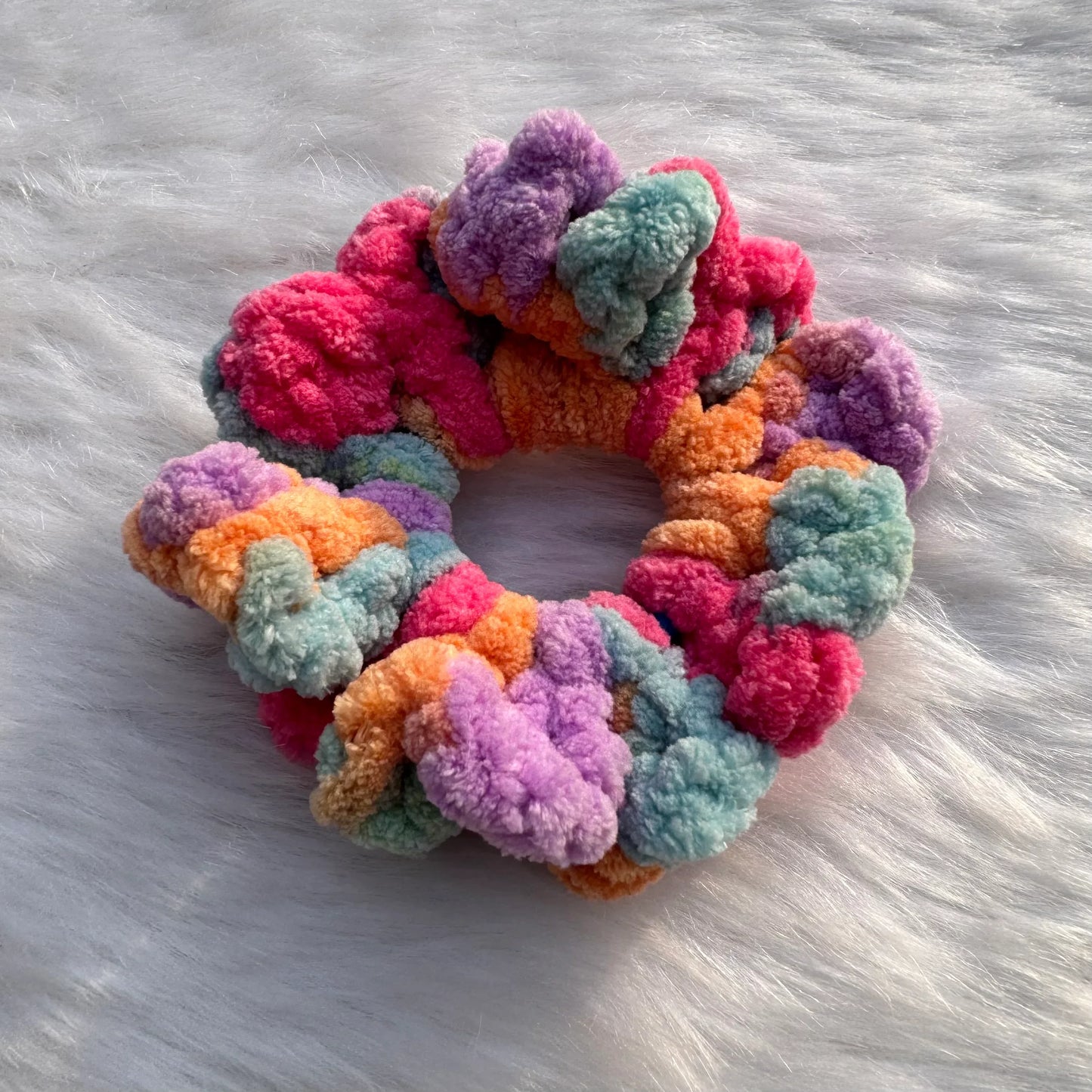 MultiColor Knitted Crochet Hair Tie Scrunchie