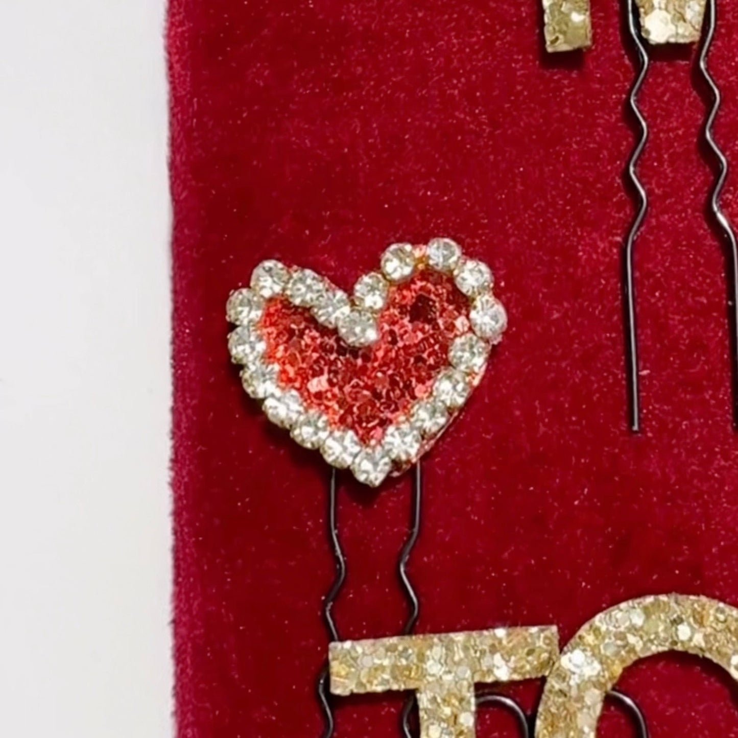 “Mom To Be” Hair Pin Set with Baby Feet & Red Heart Hair Pin