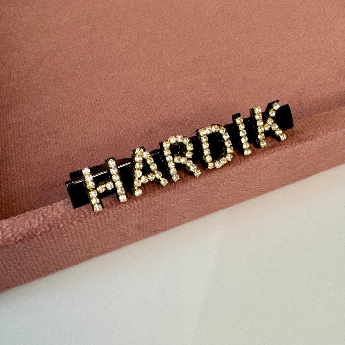 Personalized Silver Crystal Name Hair Clip