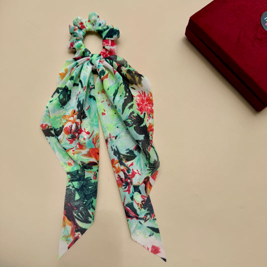 Goa Vibes Floral Scarf Scrunchie