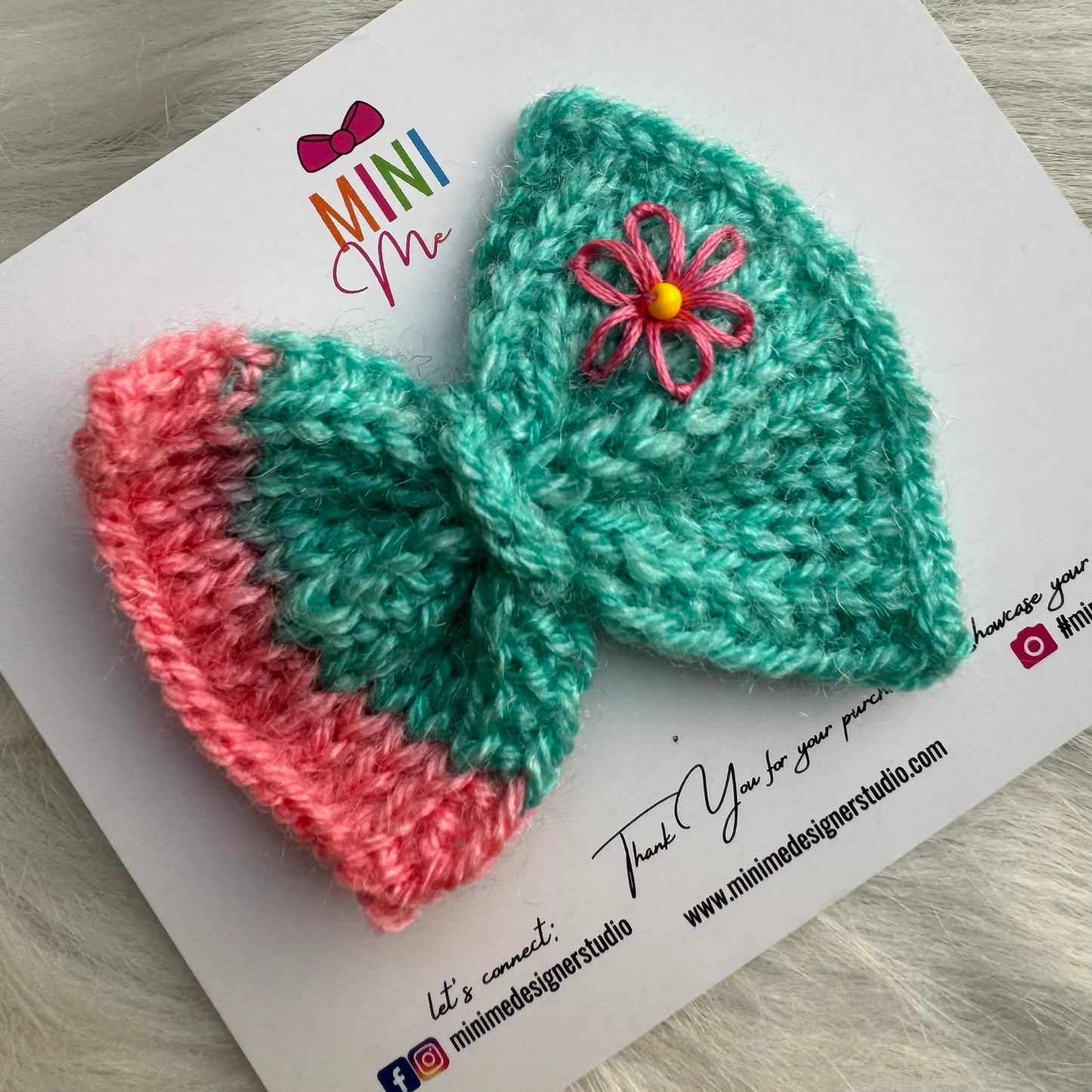 Multicolor Knitted Bow Hair Clip