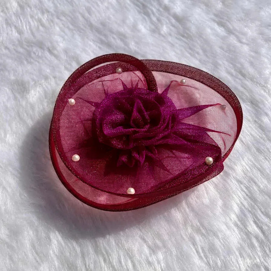 Wine Purple Twisted Flower Fascinator