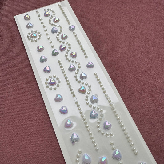 Heart Glow Hair Sticker Sheet | Self-Adhesive