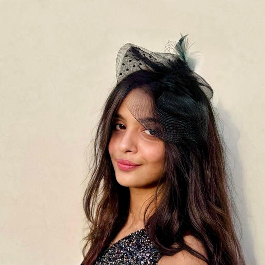 QUEEN OF THE NIGHT Black Fascinator Hat