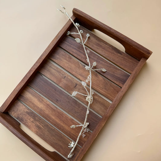 Silver Crystal Vine Braid Accessory