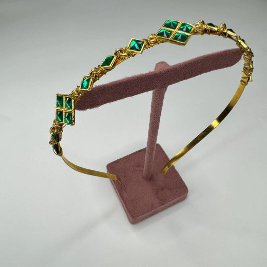 Emerald Green Kundan Hairband – Bridal & Wedding Hair Accessory