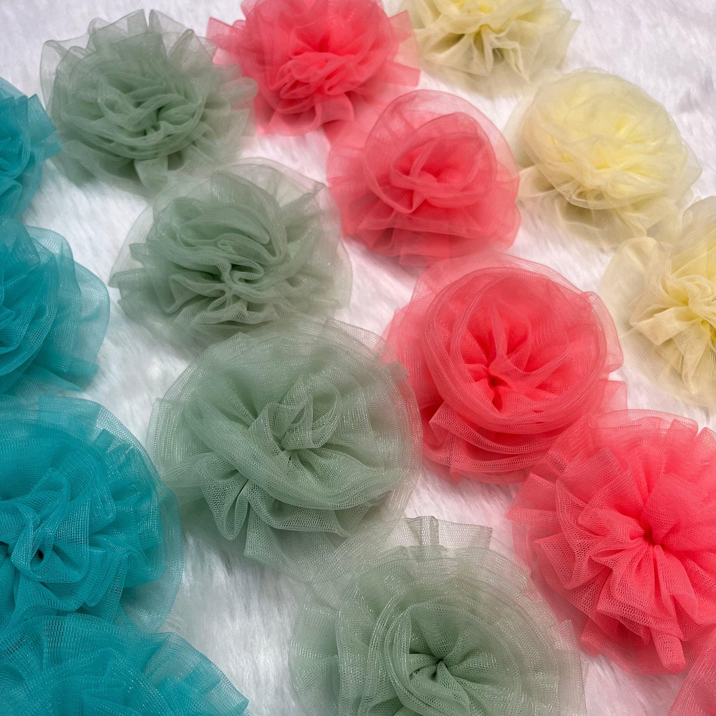 Pastel Flower Hair Clips - Pack of 40