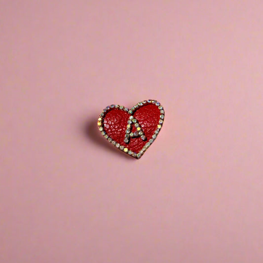 Personalized Red Heart Custom Letter Hair Clip