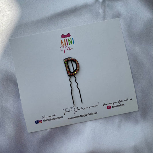 Custom Name Multi-Color Crystal Letter Clips (Small)