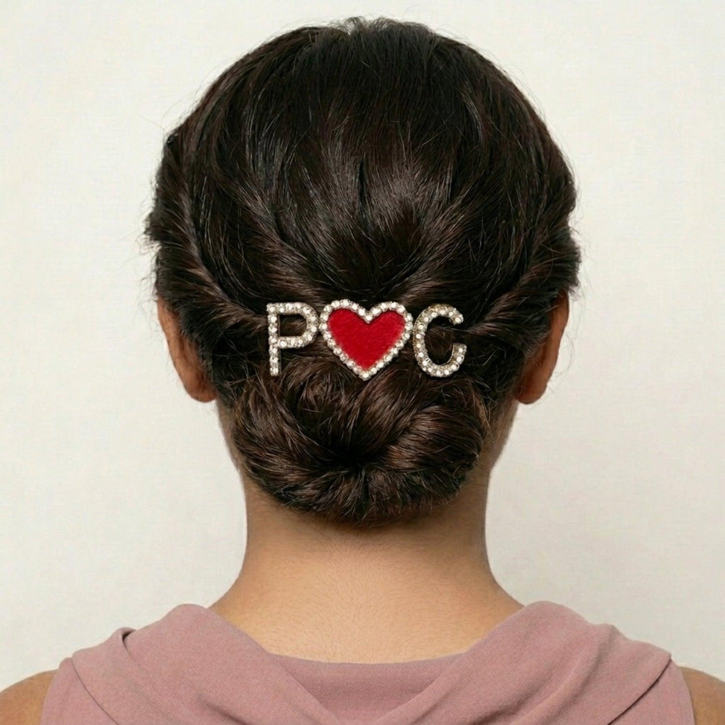 Golden Custom Name Initials with Heart Hair Pin Set