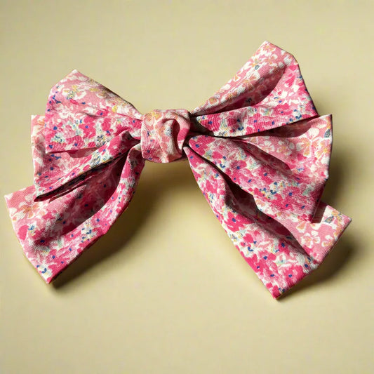 Love Blossoms Peach and Pink Hair Bow