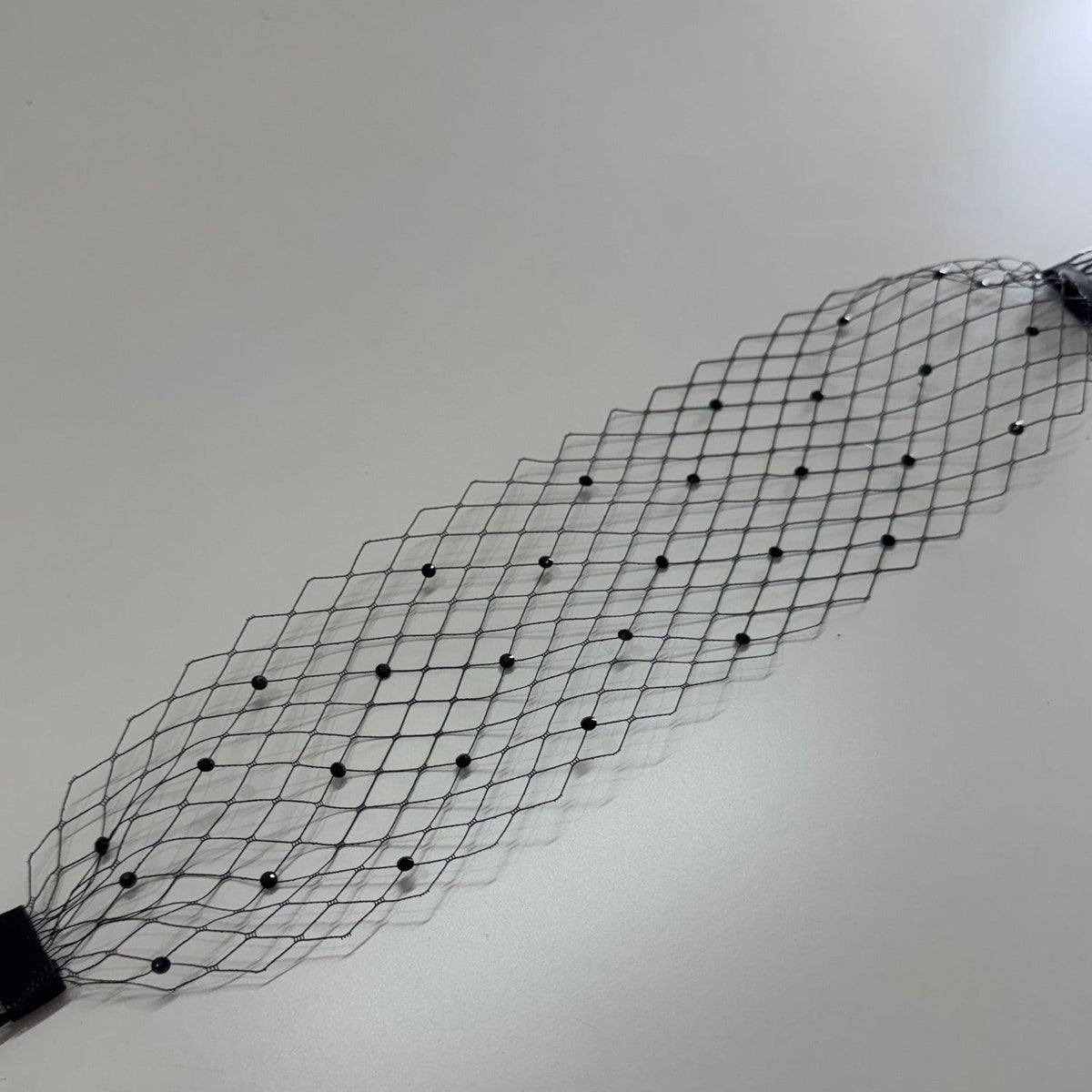Noiréa Black Beaded Birdcage Veil