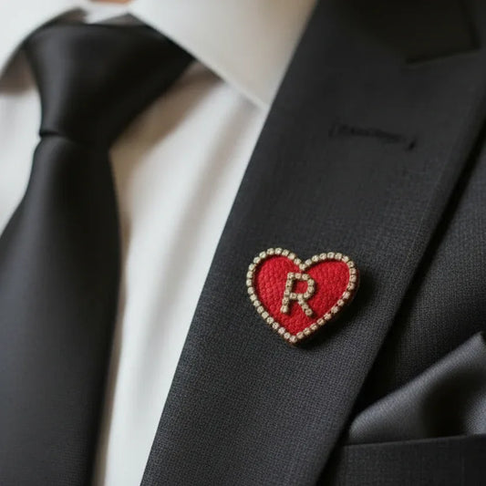 Personalized Heart Pin - Brooch Men
