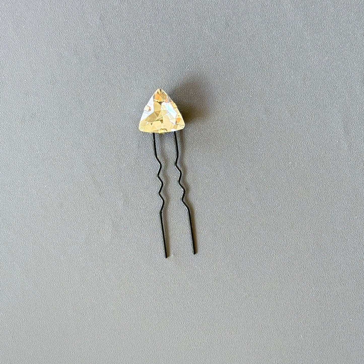 Triangle-Cut Crystal Hair Pin - Set of 4