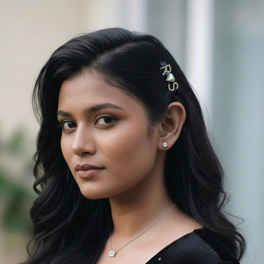 Custom Name Initials with Heart Hair Clip