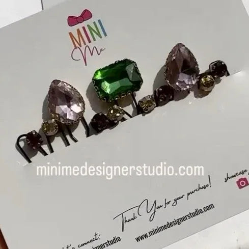 Emerald & Amethyst Luxe Hair Pin Set