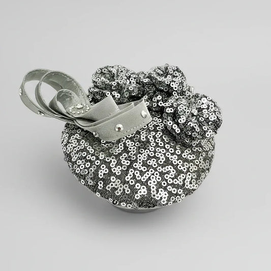 Dreamy Silver Sequin Fascinator Hat Clip