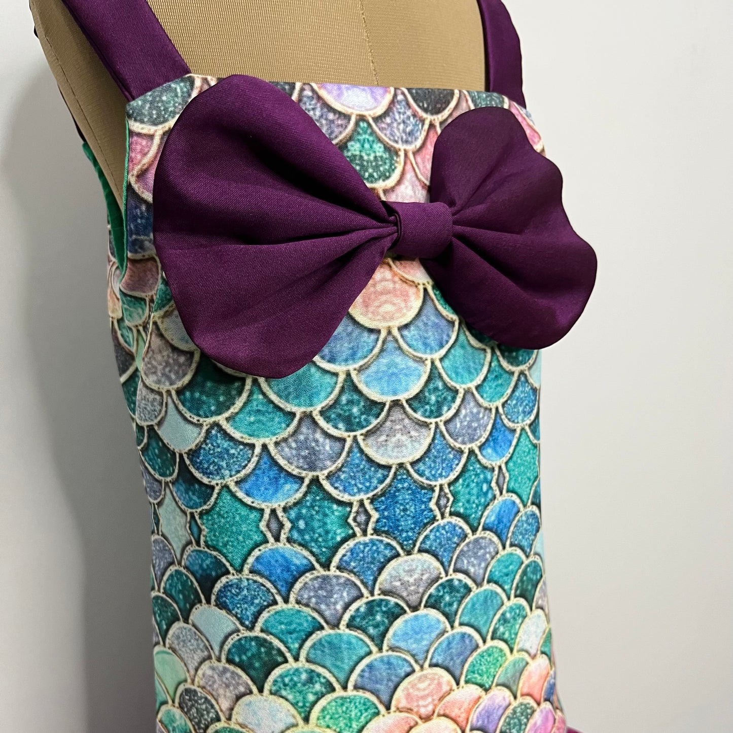 Mermaid Tail Scale Purple Color Party Dress for Kids