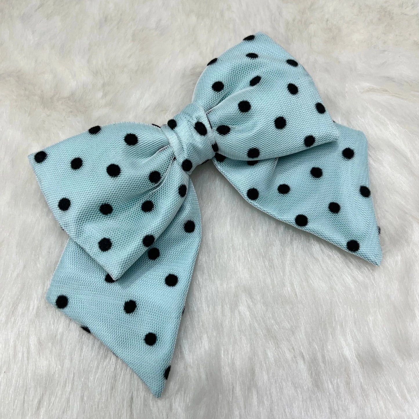 Polka Dots Pigtail Bow Hair Clip