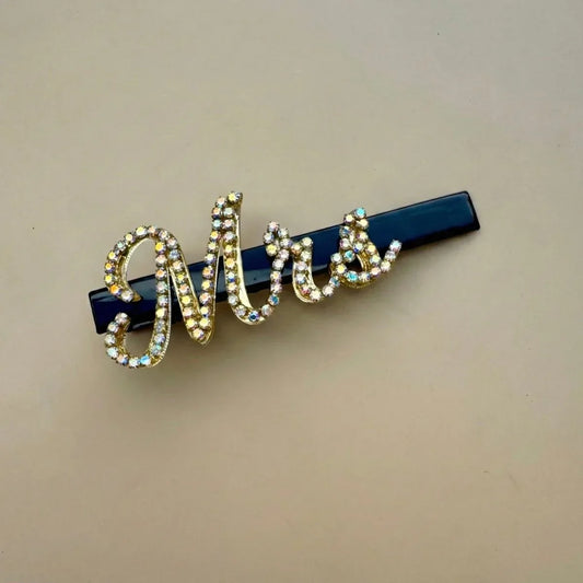 “Mrs” Crystal Letter Hair Clip