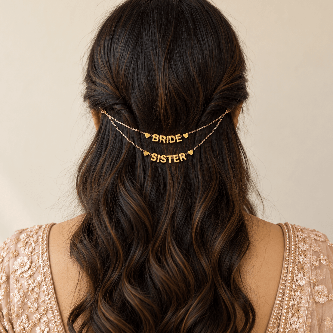Double Drape Acrylic Letters Custom Hair Chain