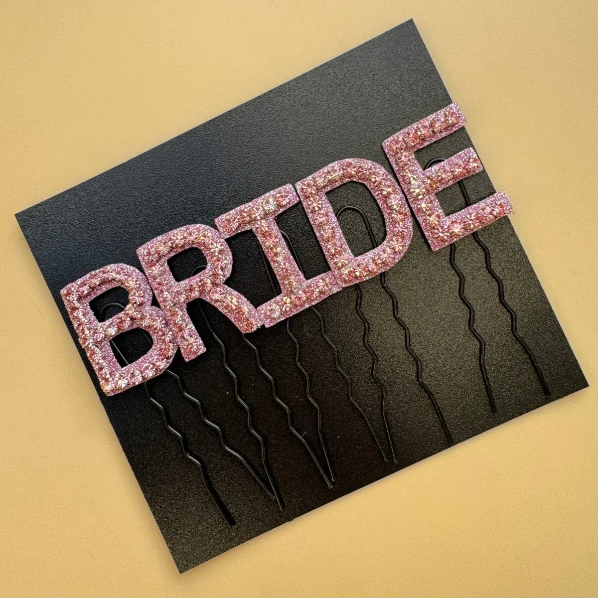 Pink Crystal Luxe Letter Hair Pin